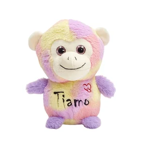 Colorful Cartoon Doll Plush Monkey Stuffed Animal Toy Peluche PP Cotton Filled Customizable