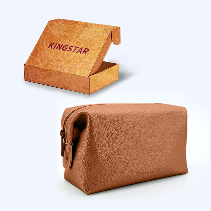 Tilpasset luksus PU-lær toiletttaske, høykvalitets multifunksjonelle sminkesekker for menn