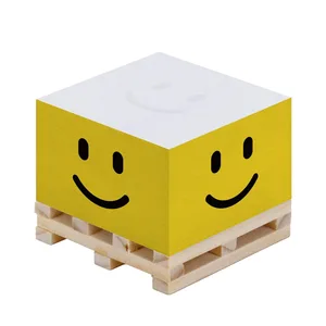 2026 Customized Printed Self-Adhesive Sticky Notes Cube Black Logo Fully Printed Paper Memo Pad Block Wholesale on Wooden Pallet
