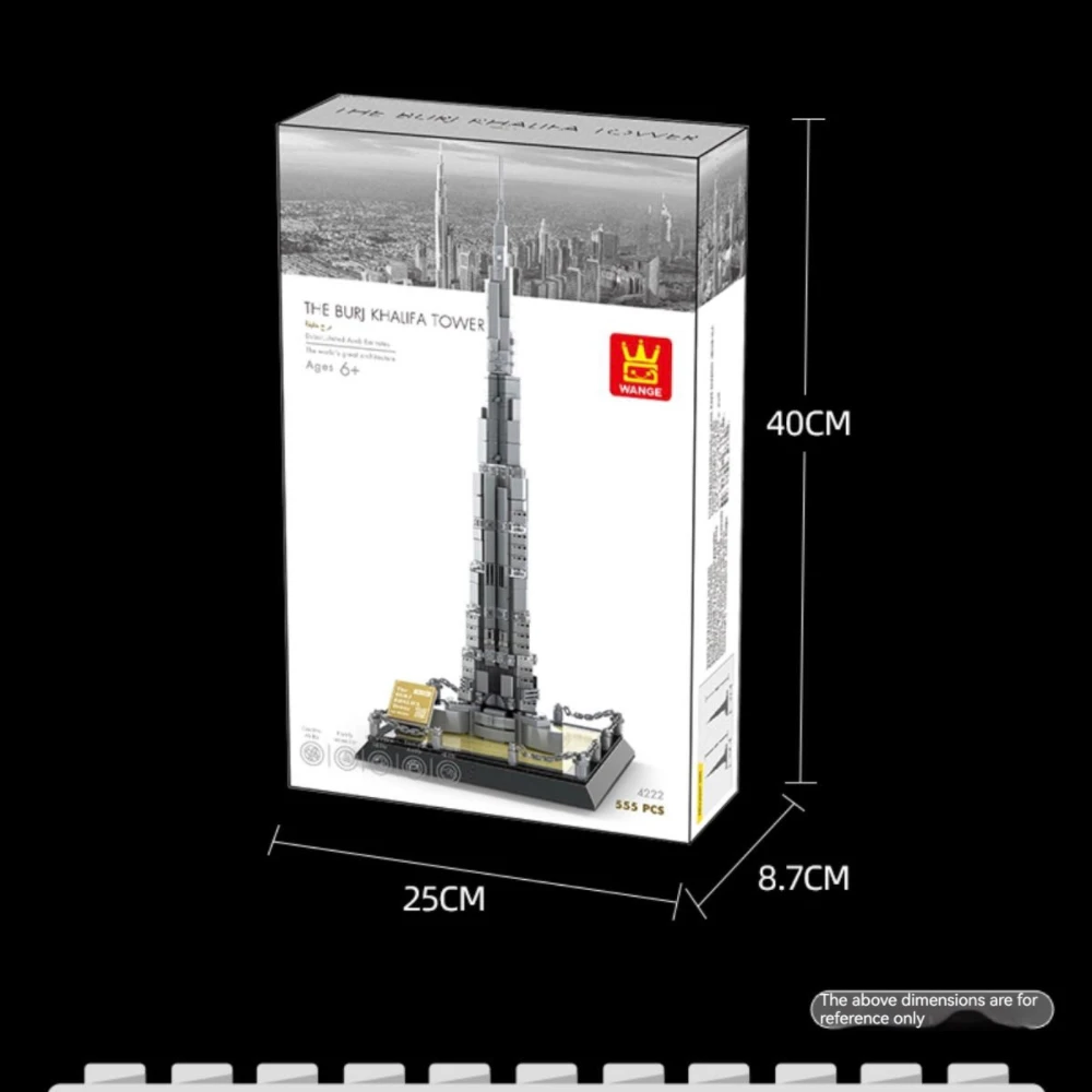 WANGE 4222 Worlds Tallest Architecture the Burj Khalifa Tower of Dubai Small Building Blocks for Toys