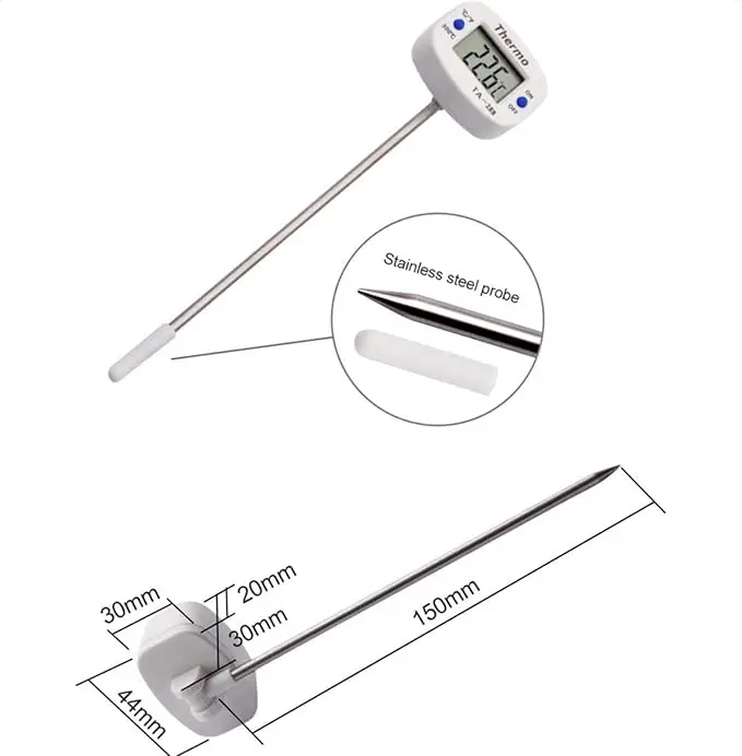 Fast Response Food Grade Temperature Sensor Stainless Steel Meat Probe Household Barbecue Thermometers