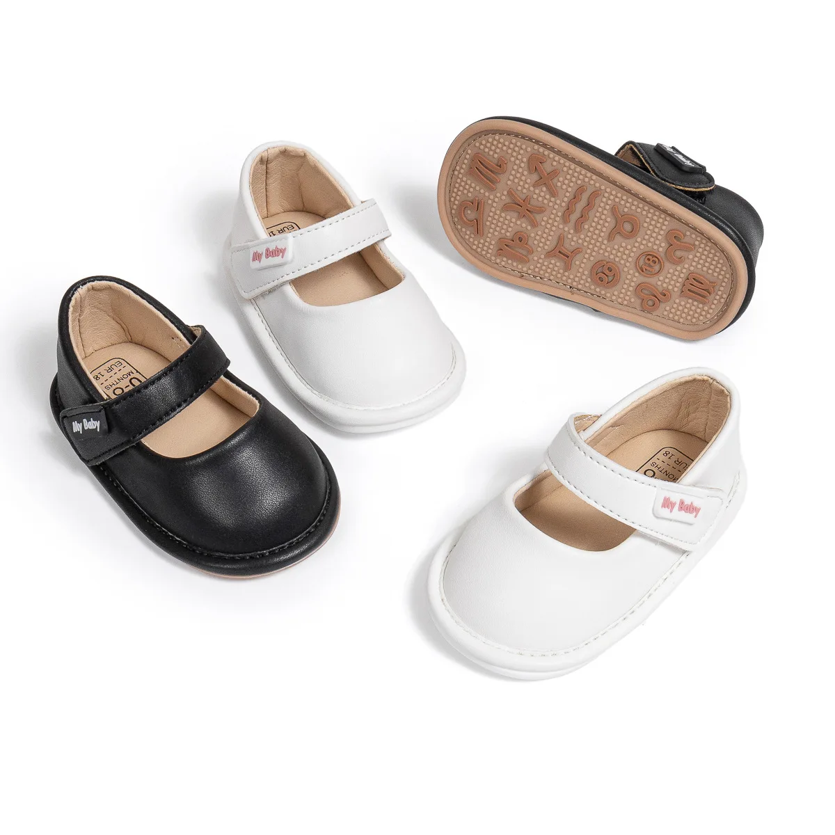 2025 Spring and Autumn New Baby PU Leather Shoes Solid Color Versatile Princess Shoes Toddler Shoes