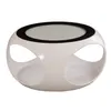Round coffee table-black edge transparent