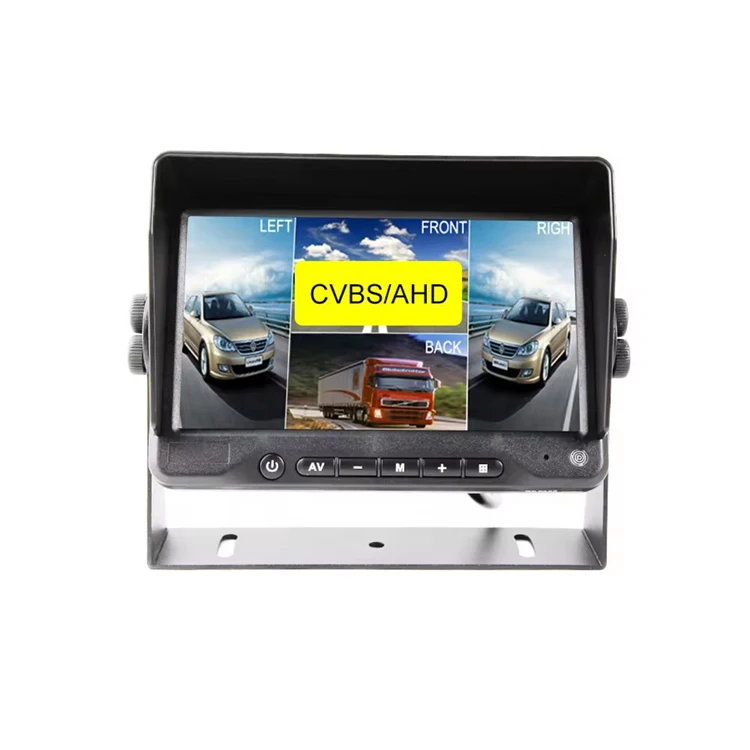 Factory Suppliers Car Accessories Reversing Aid 12V 24V Digital AHD LCD Screen 7 Quad Monitor factory