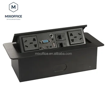 Office Universal Charging Desktop Pop up Socket Rj45 VGA Socket AC Outlet Electric Connect Box