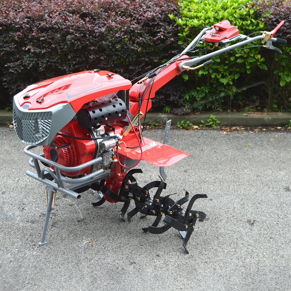 Hand Push Diesel Gasoline Rotary Tiller Cultivators Agricultural Farming Home Use Rotavator Walking Tractor Mini Power Tiller