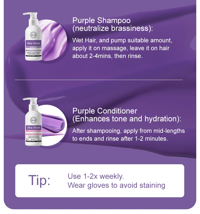 Factory Wholesale Purple Hair Shampoo Conditioner Reduce Yellow Tones ...