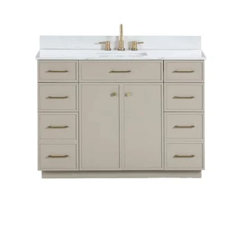 48 In. Canadian Style Bathroom Vanity With Sink Shaker Door In Greige ...