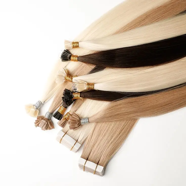 Wholesale F Ktip Hair Extensions Cabello Humano Natural Double Drawn