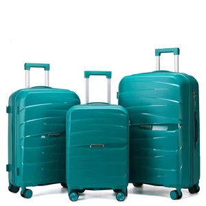 Custom Logo OEM/ODM Waterproof PP Trolley Suitcase Bag Lock Eco-Friendly Lightweight Polyester Fixed Casters for Outdoor Travel