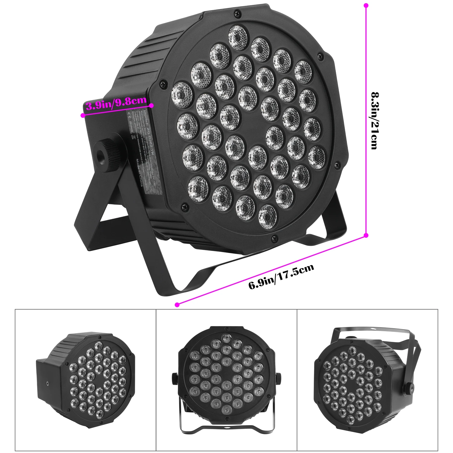 U'King PARライト 36LED RGB LED DMX ワイヤレスリモコン ステージ照明