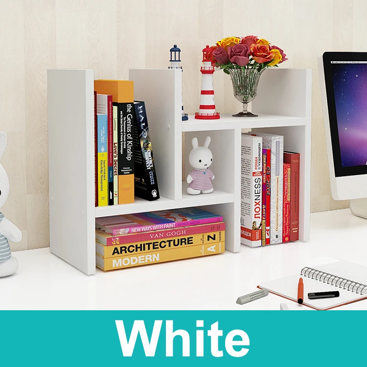 Pink Beautiful Desktop Counter Top Bookshelf Storage Rack Shelf Book Holders MDF Organizer