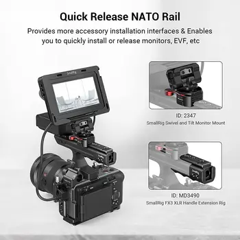 SmallRig FX30 XLR Handle Extension Rig for Sony - MD3490 detail image