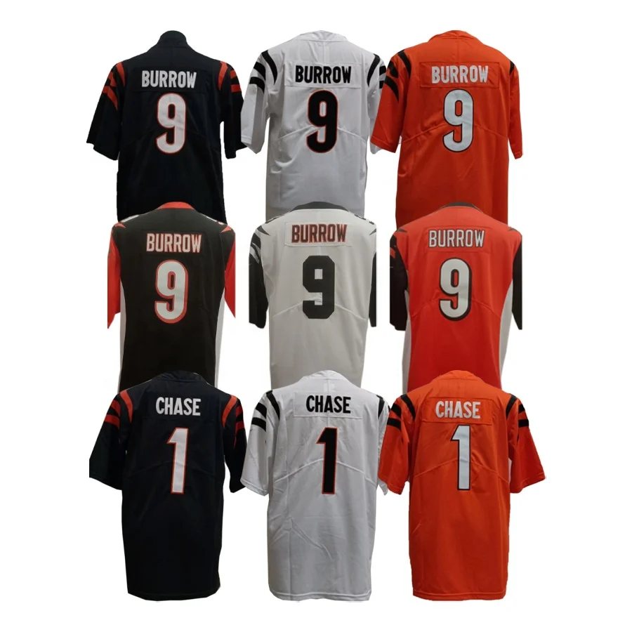 Wholesale Men's 1 Ja'marr Chase 9 Joe Burrow American Football Jersey Stich  S-5xl From m.