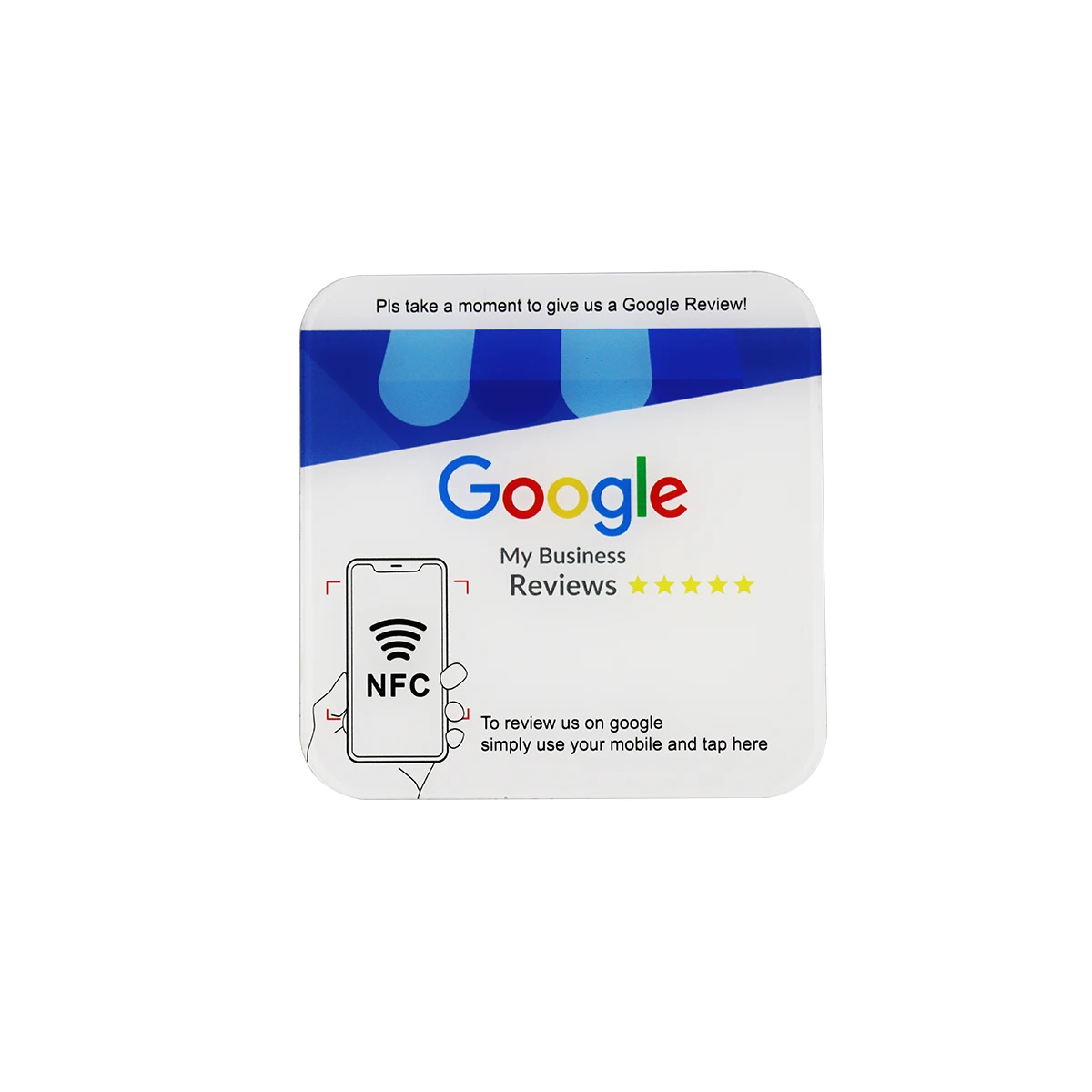 Variable QR Code Printing Acrylic NFC Google Review Plates