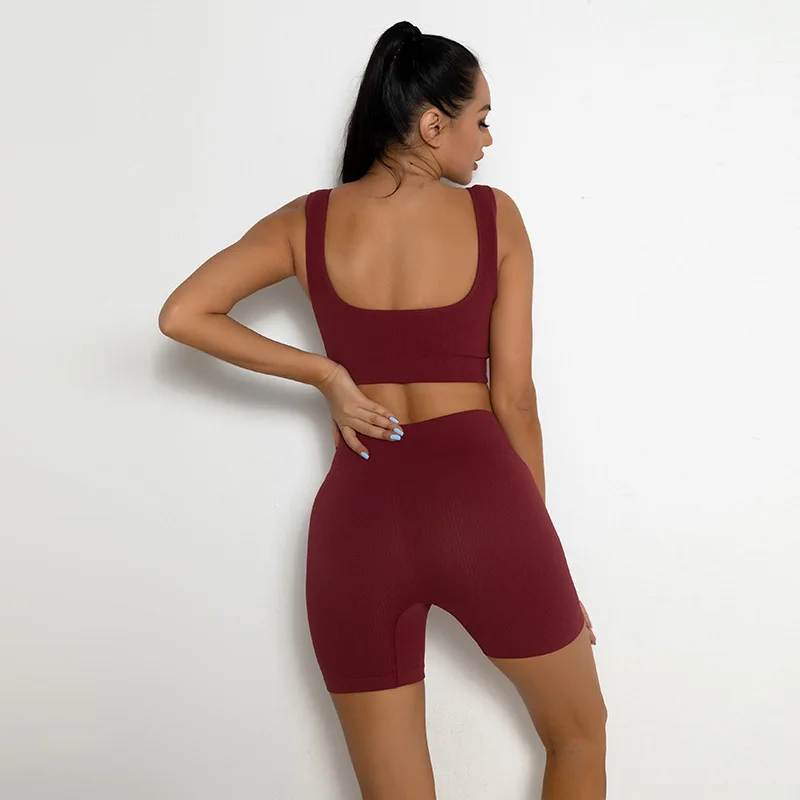 Fitness Yoga Clothing Suit Two-pieces Quick Dry Sexy Womens Sportswear ...