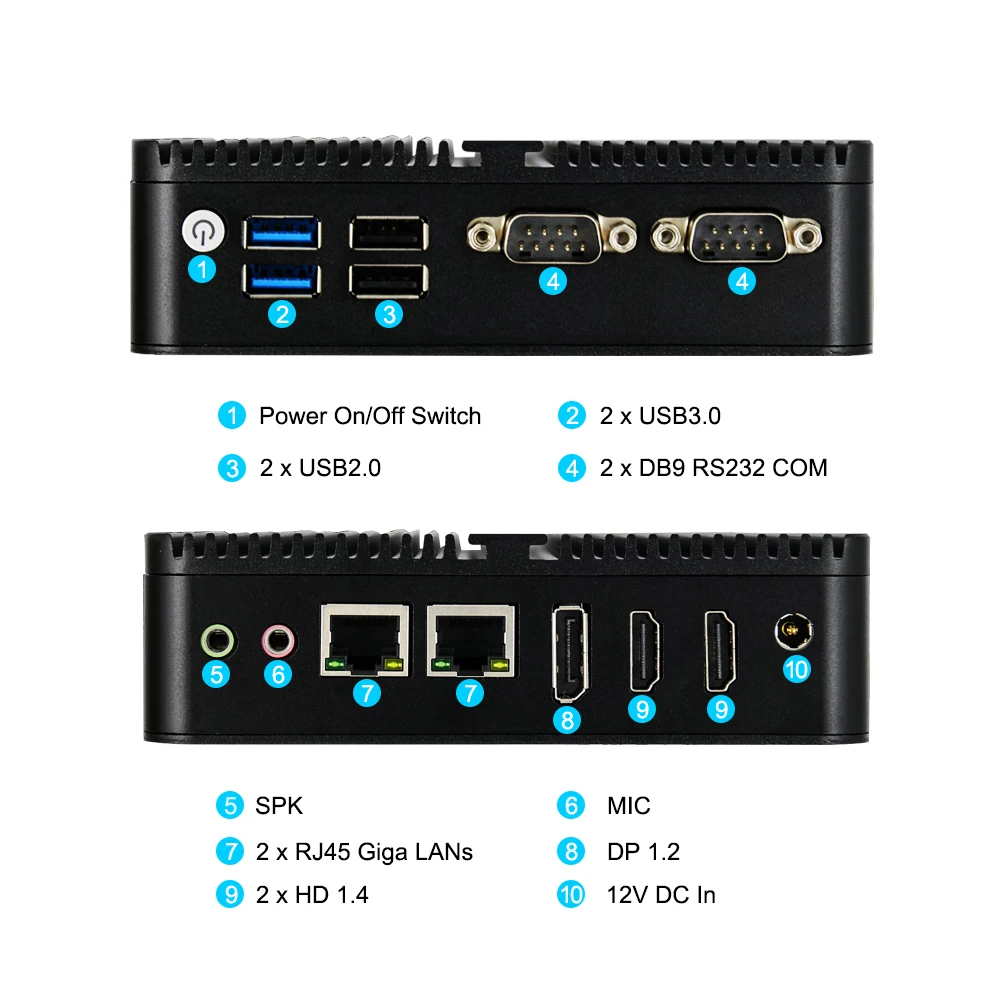 2023 Newest Desktop Computer N100 J6412 J6426 J6413 Support DP 2 HD 4K Display WIN10 LINUX RS232 Fanless Industrial Mini Pc