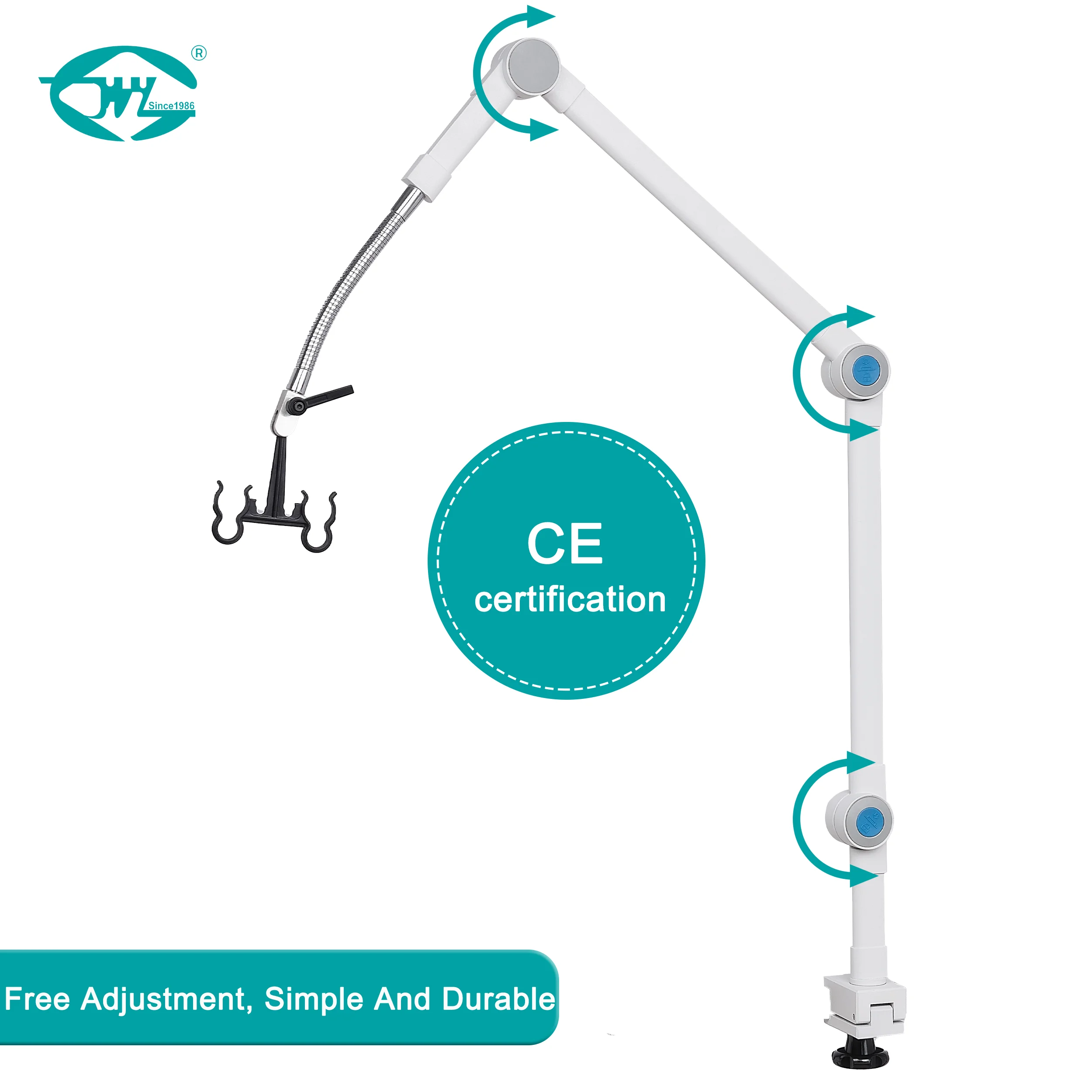 WEIYE Medical Articulated Arm  ECG Cable Arm Breathing Ventilator Circuit Holding Arm