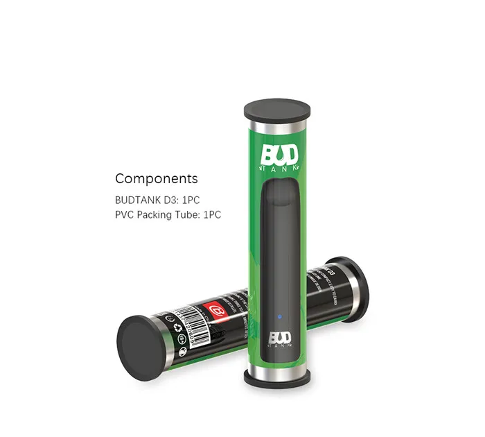 Лидер продаж 2019, электронная сигарета budtank d3 без утечек, одноразовая мини-сигарета CBD с испарителем на 240 мАч, одноразовая емкость d3 .5 мл