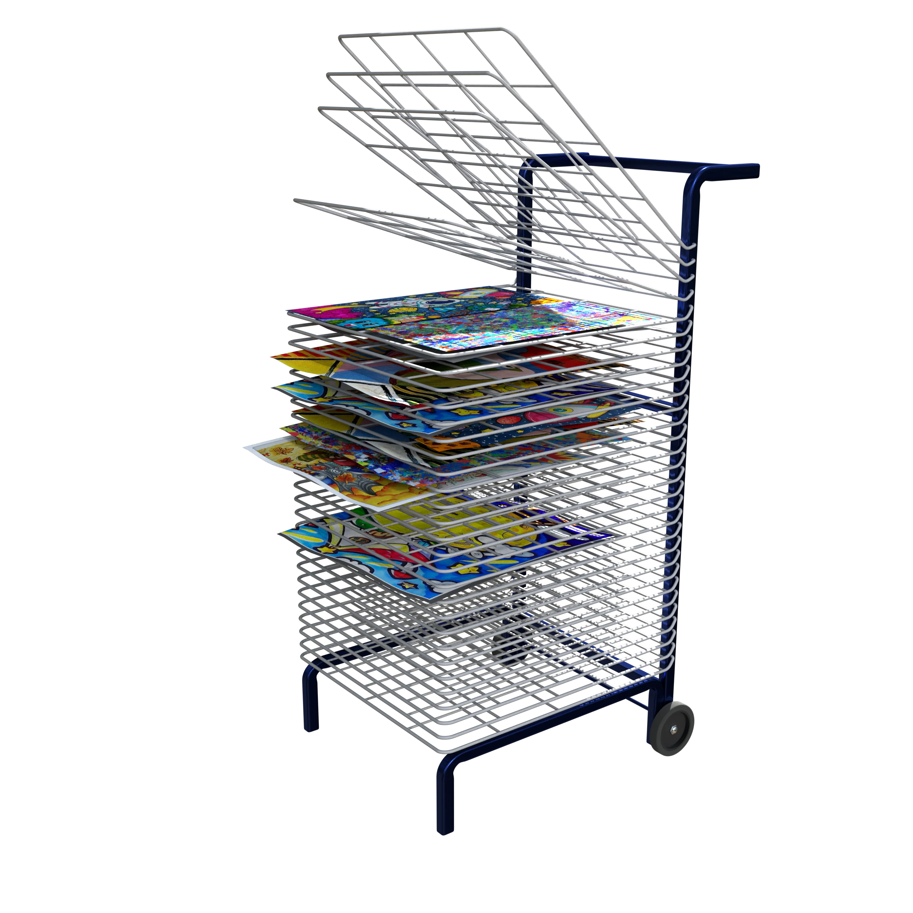 Jh-Mech Mobile 25 Flexible Shelves Power Coated Art Drying Rack