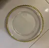 clear with gold line bead