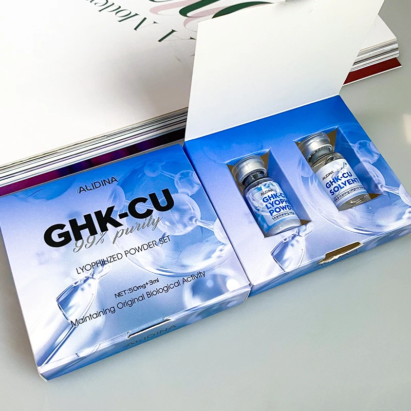 hgh and ghk cu GHK-CU Lyophilized Powder for Aging Skin Revitalizing Face Serum Copper  Peptide Restore Skin Elasticity for Fine Lines B