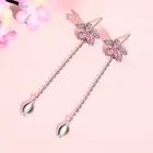 Earrings Dropshipping Wholesale Romantic Sakura Earrings 925 Sterling Silver Ear Stud Cherry Blossom Flower 18K Gold Plating Eardrop