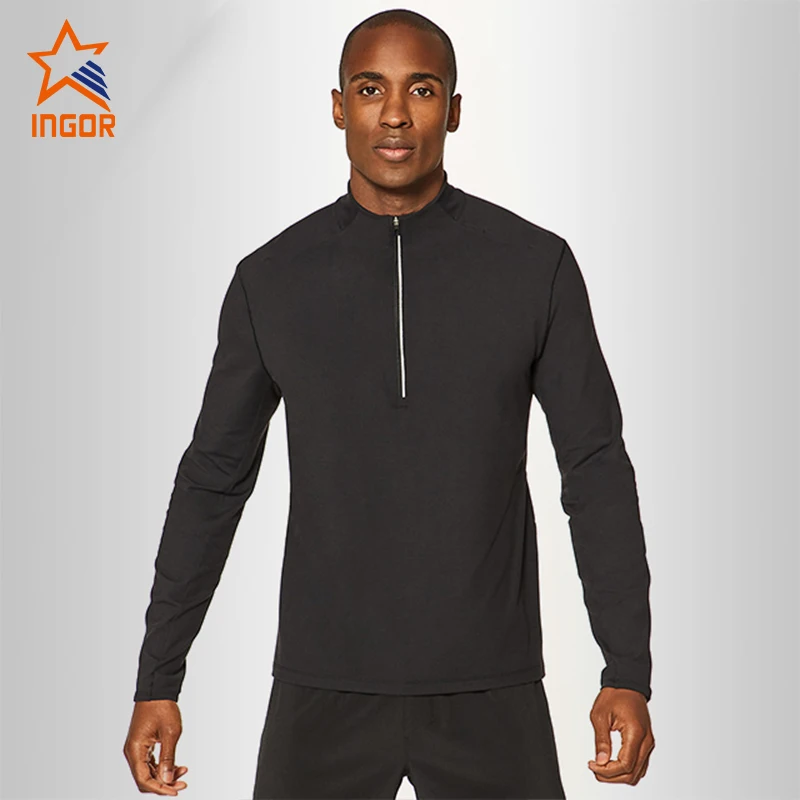 Long Sleeve Crop Top Workout Running Active Singlet Top Mens Half Zip  Sweatshirt - Buy Half Zip Sweatshirt,Mens Sweatshirts,Singlet Top Product  on Alibaba.com