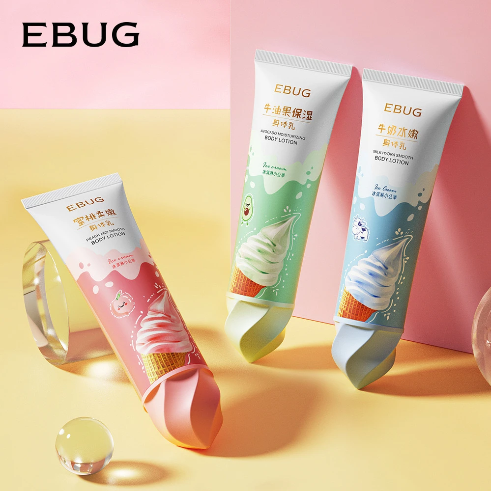 EBUG Milk Peach Avocado Hydrating Moisturizing Body Cream Skin Care Whitening Smooth Organic Natural Beauty Body Lotion 120g