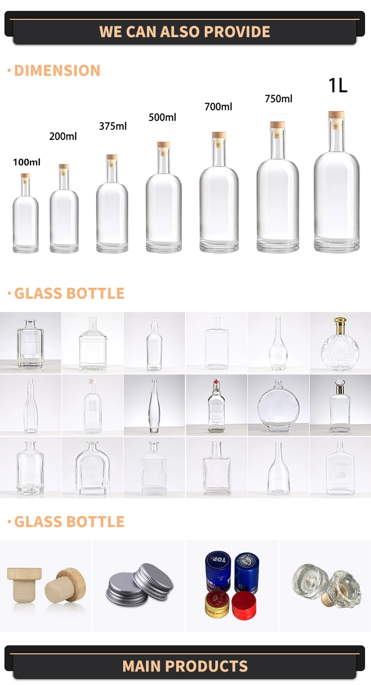 Wholesale 375ml 500ml Clear Empty Beverage Bottles Long Neck Glass Wine ...