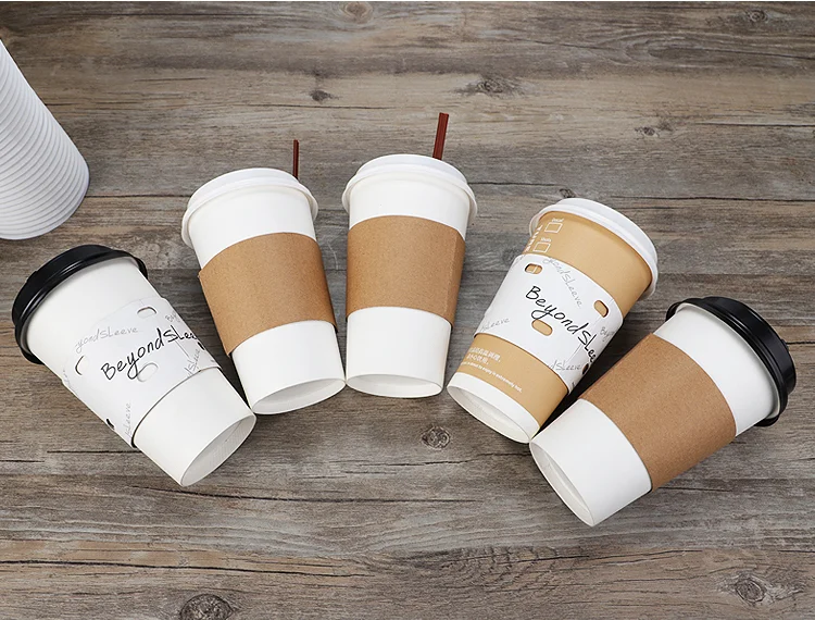 8oz 12oz 16oz  PLA Paper Cups Biodegradable  Coffee Cup Compostable paper glass with lid supplier