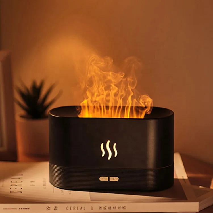 Flame Diffuser Humidifier Support Essential Oils Fire Flame Effect LED Light Ultrasonic USB Air Humidifier Fire Aroma Diffuser