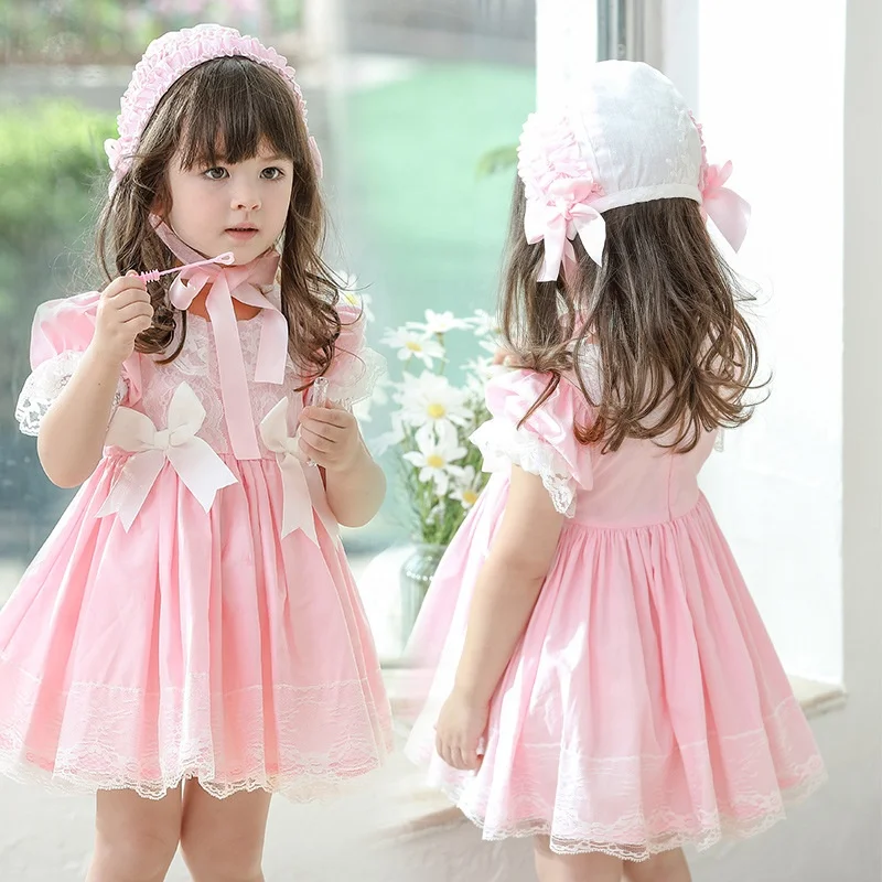 KINDER Boutique-rosa per neonate SPAGNOLO Paisley Stile Goccia ABITO Miniabiti 