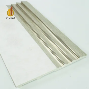 YINING modern pvc golden 3d Louver wall panels wpc wall panels designs for decor fluted wall panel PS gold wave hot selling