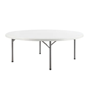 Outdoor Plastic HDPE 8 Seater Dining Table Cheap Round Light Table Party Event Round Dining Table Set For 8