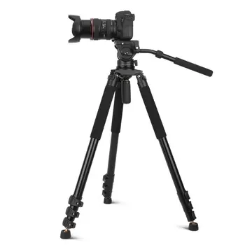 QZSD Q680 Professional DSLR Video Camera Tripod Stand Aluminum Photography Tripod 20kg Load with Fluid Panhead detail image