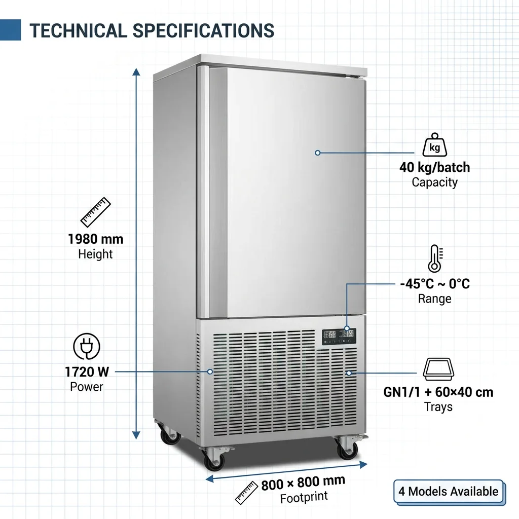 Blast Freezer, 220 V, Stainless Steel - detail 14