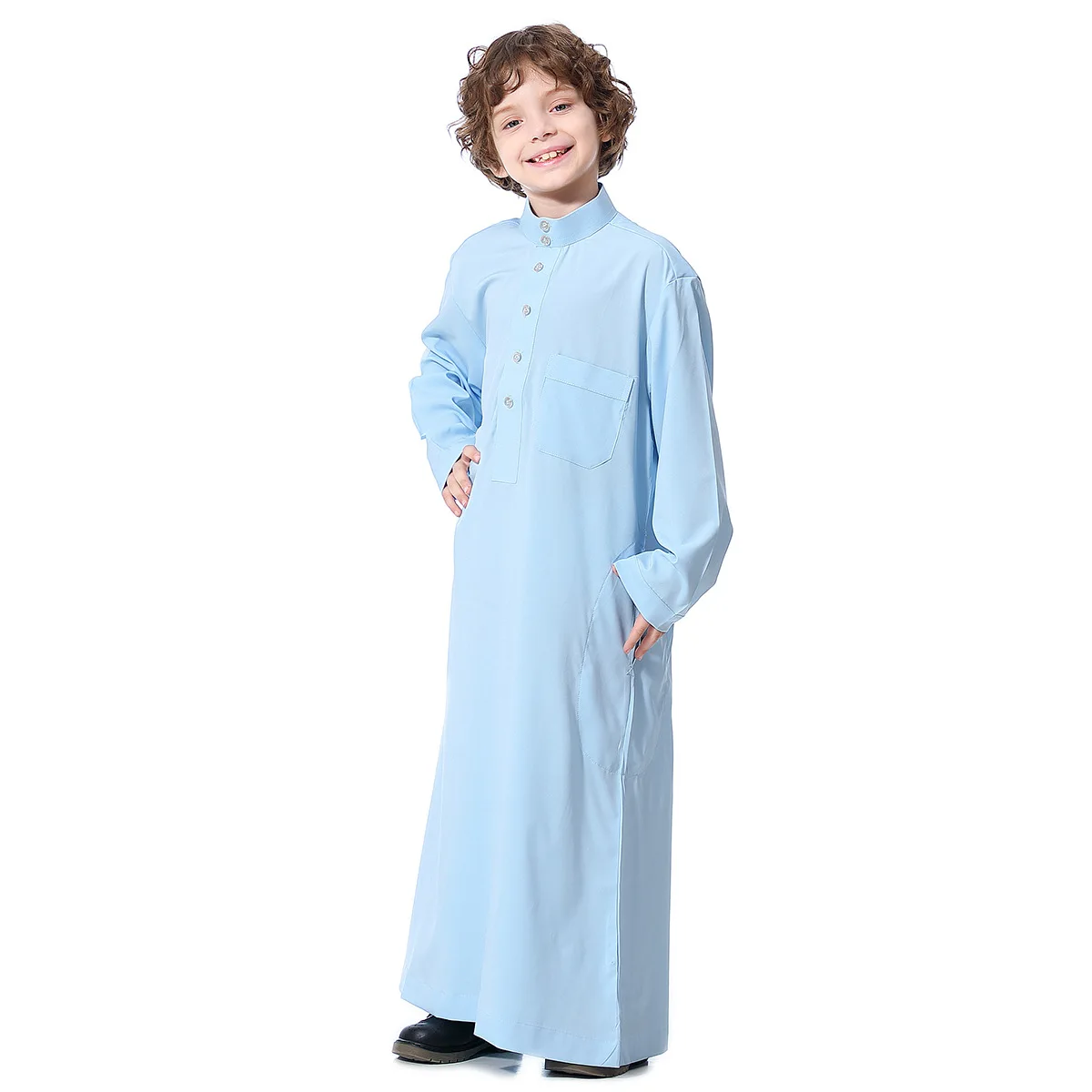 New Dubai Arab Muslim Kids Boys Clothes Abaya Caftan Robes Islamic Ramadan Clothing Oman Arabic Qatar Child Kaftans Costumes