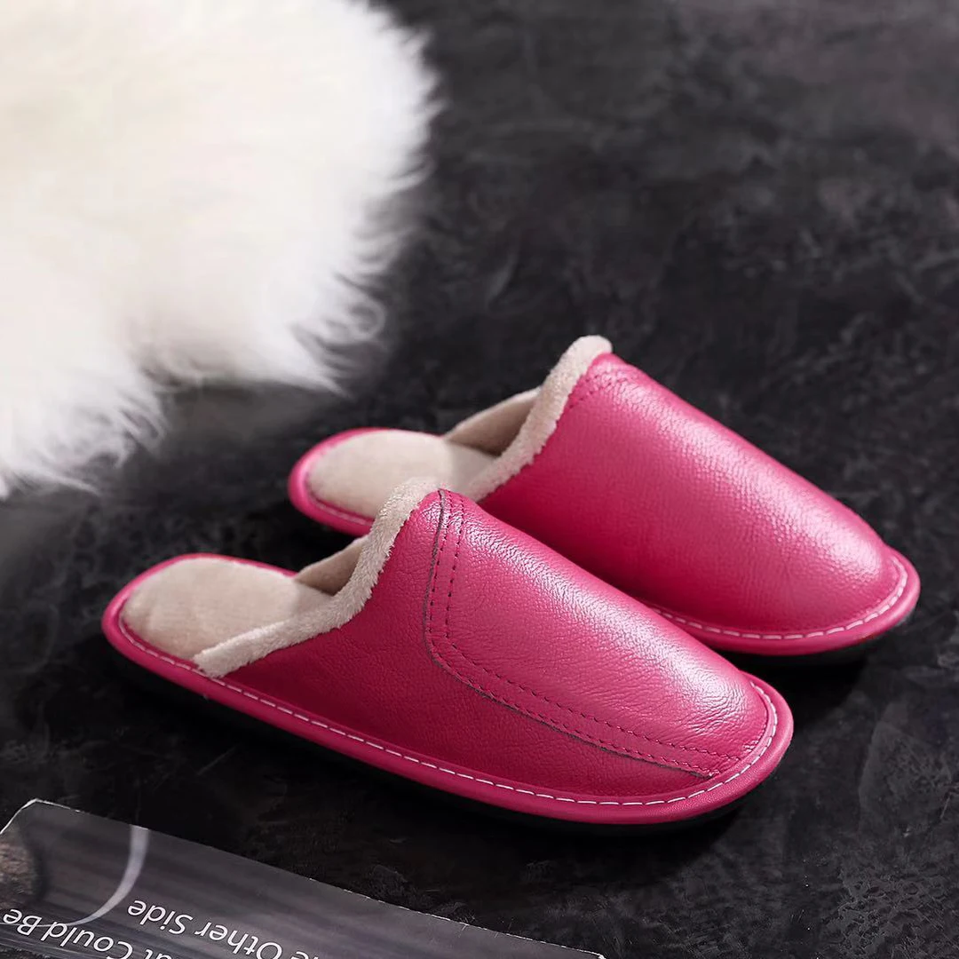 Women Winter Plush Slippers Woman Flat Soft Warm  Ladies Winter Indoor Home Slippers for wholesale