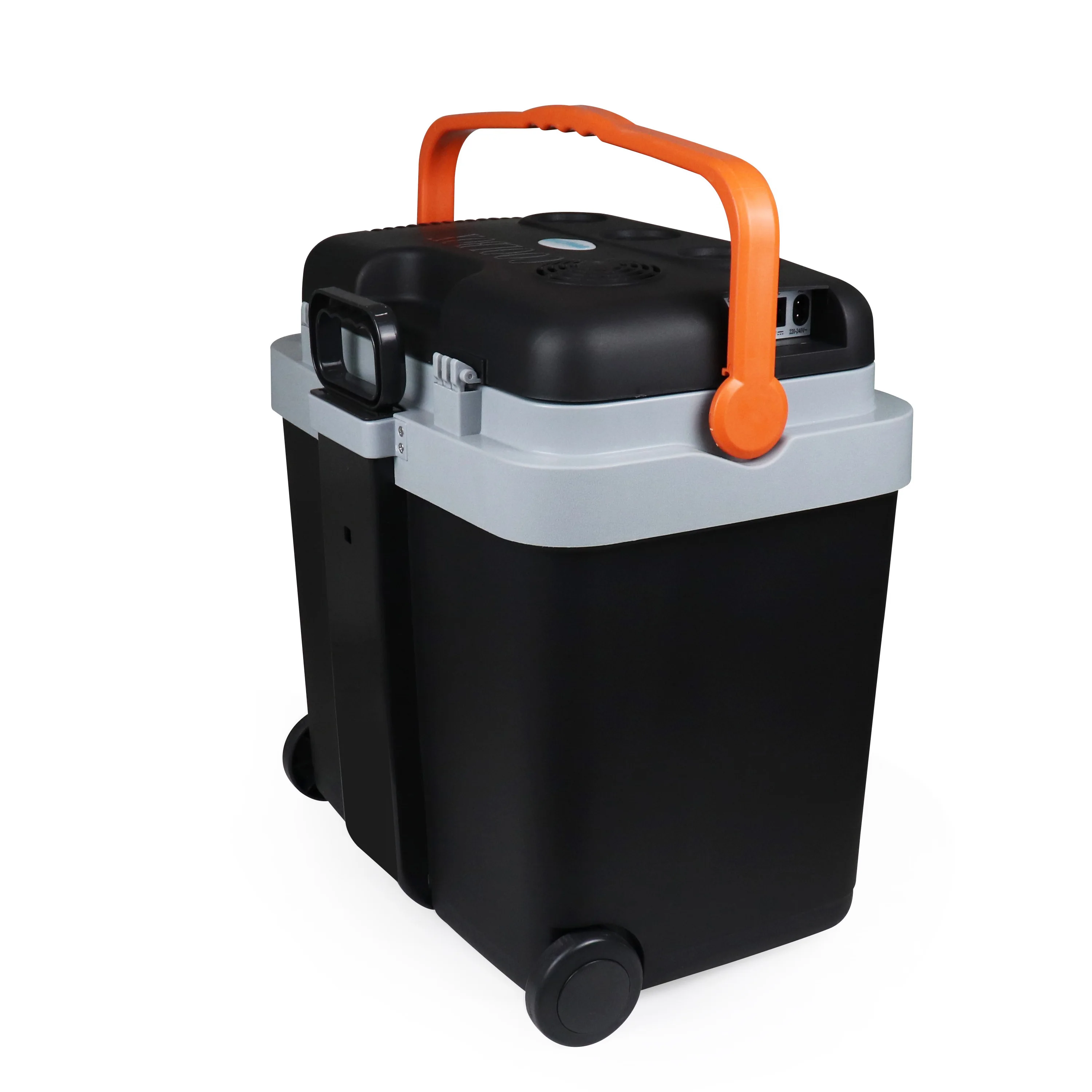 Glacière électrique Portable Huslog 33 L - Refroidit Et Chauffe - Roulettes Et Poignée Télescopique - 12V/220-240V - Pour Voiture, Camping