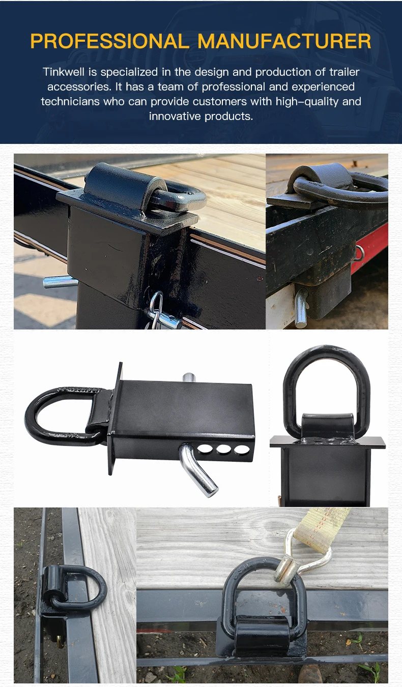 18000lbs Capacity D Rings 4PCS 18000LBS Trailer Stake Pocket D-Rings - Heavy Duty Tie Downs For Flatbed Trucks D Rings For Trailers - View #2