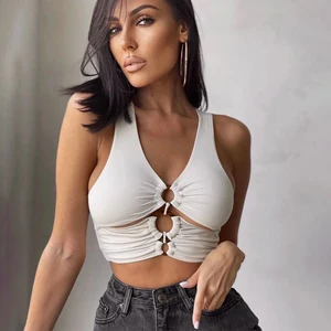 Sexy Corset Crop Top Women Sleeveless Slim Tank Tops Summer White Black Shirt Club Party Short Vest Camis