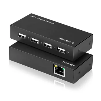 USB Gigabit Ethernet Extender- 4 Prot USB2.0 Network Lan Extender over RJ45/Cat5e/Cat6 50meters Extender Repeater(NT100)