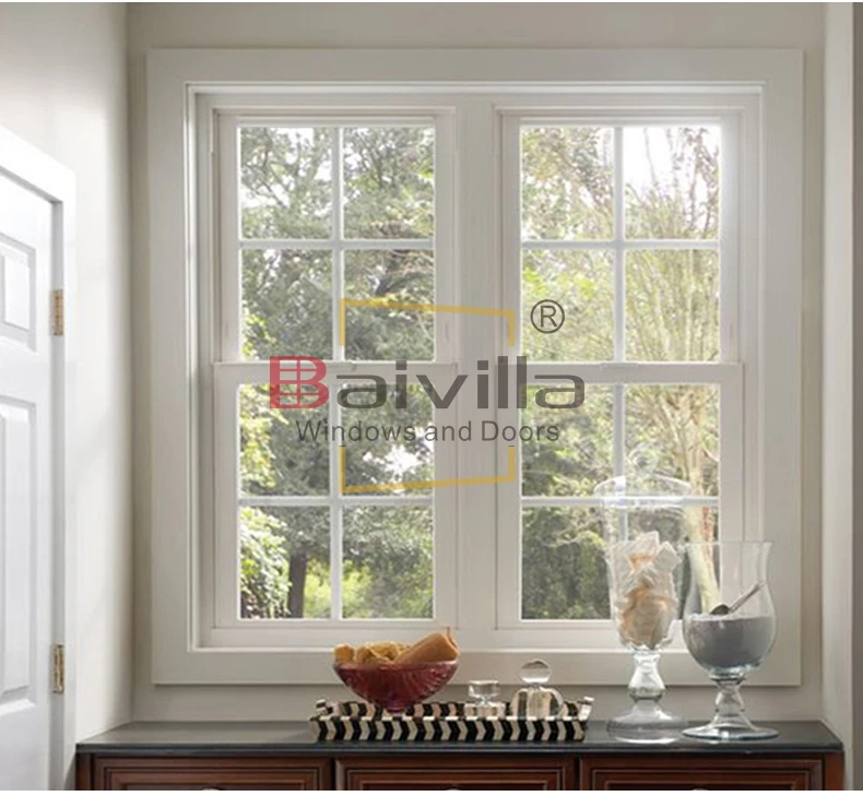 Foshan Factory Hung Black Window With Screen Double Hung Windows With