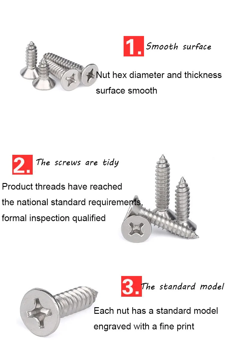 201 Stainless Steel Fasteners Micro Selftapping Screw Cross