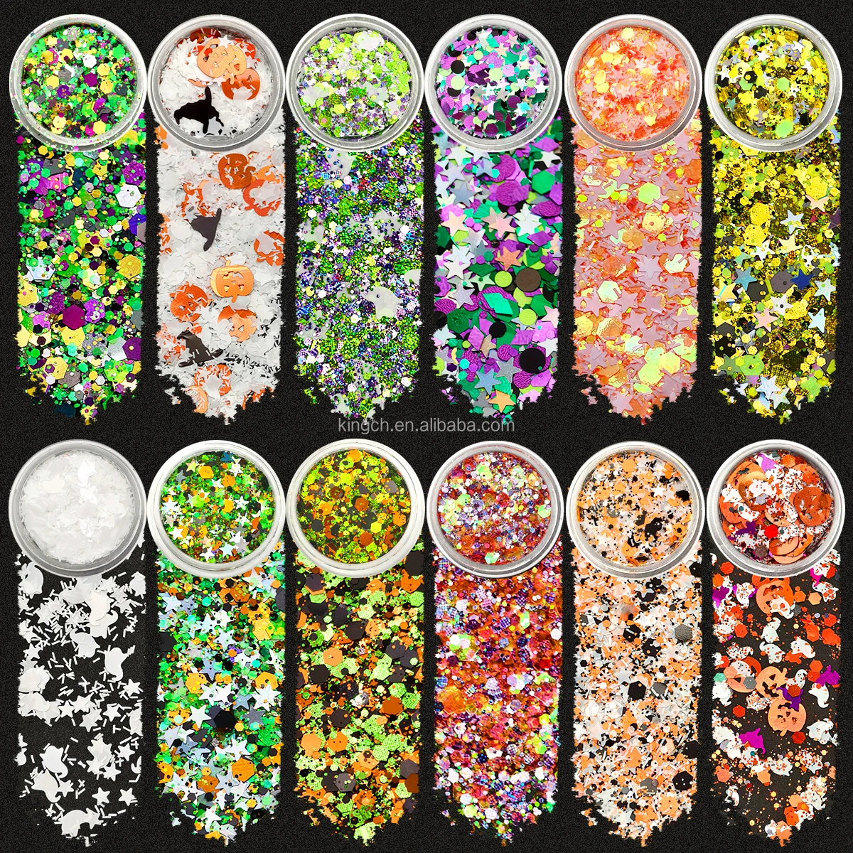 product bright and colorful white red sliver blue purple green hot girl body glitter mix chunky glitter for halloween resin nail hair-2