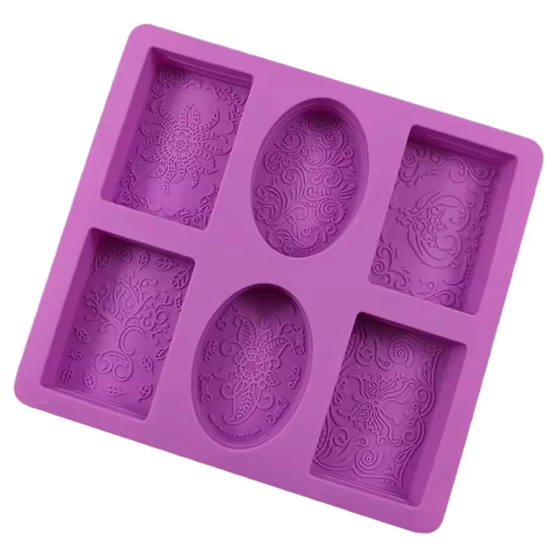 Lace Pattern Silicone Cake Rice Candle Ice Cream Maker Rectangular Oval and Soap Mold DIY Soap Mold