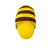 Yellow and black plush slippers