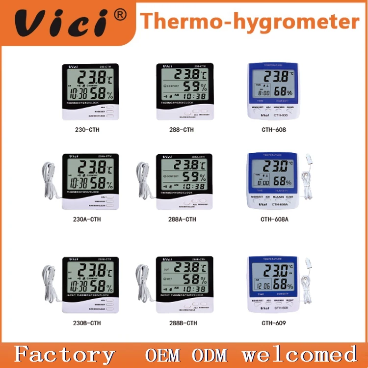 288B-CTH simultánea reloj humedad temperatura indican medidor