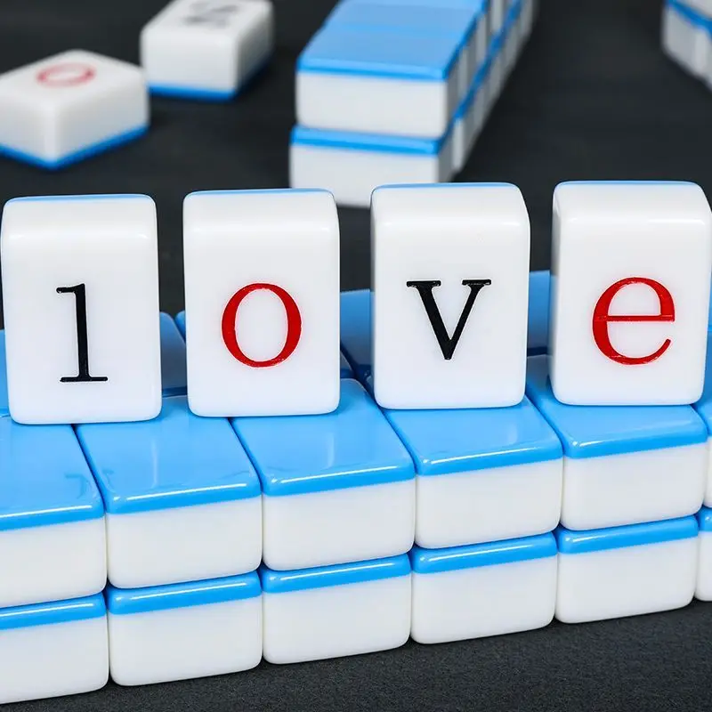 OEM Engraved Acrylic Letter Spelling Learning Toys Alphabet Education Toy 68 Mini Mahjong Tiles for Kids Family Table BoardGame